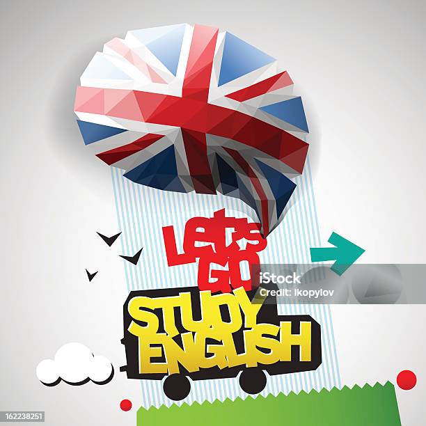 Lets Go Study English Background Stock Illustration - Download Image Now - Alphabet, British Culture, British Flag