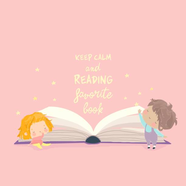 istock Cute Cartoon Children standing near Big Book 1622383329
