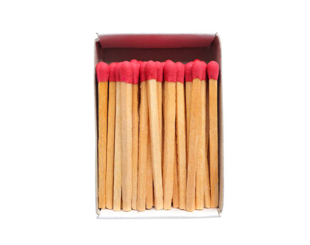 istock Top view of opened match box with matches inside isolated on white background with clipping path. 1622384655