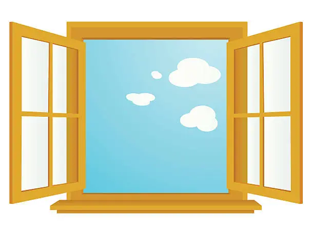 Vector illustration of open window