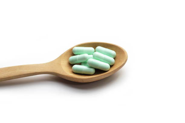 istock Medicine capsules on white background. 1622406900