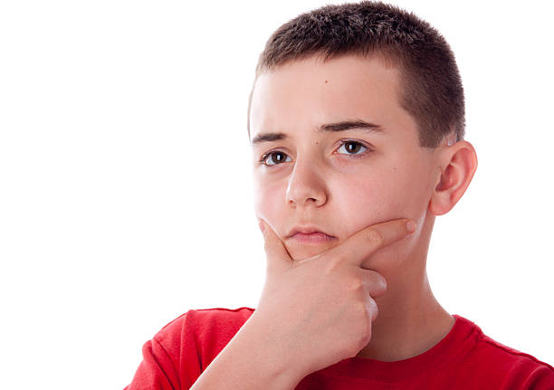 istock Thinking Caucasian Teenage Boy Isolated on White 162241941