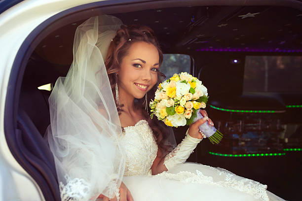istock Beautiful bride  with bridal bouquet posing 162242154