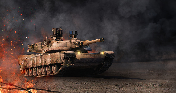 Powerful american modern battle tank.
