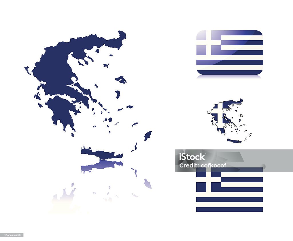 Griechische Karte und flags - Lizenzfrei Autorität Vektorgrafik