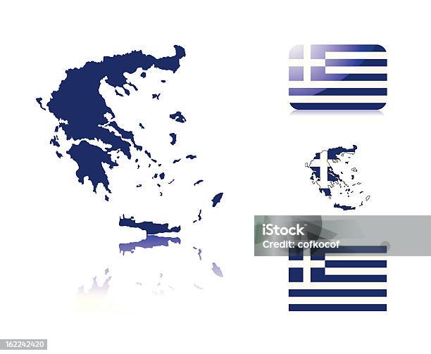 Griechische Karte Und Flags Stock Vektor Art und mehr Bilder von Autorität - Autorität, Design, Europa - Kontinent