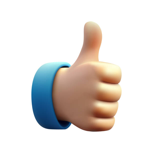 3D cartoon thumb up hand isolated. Like sign. 3D cartoon thumb up hand isolated. Like sign. Vector 3d illustration thumbs up 3d stock illustrations