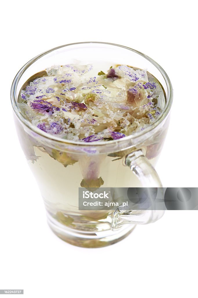 Malva flor té Aislado en blanco - Foto de stock de Infusión - Bebida libre de derechos