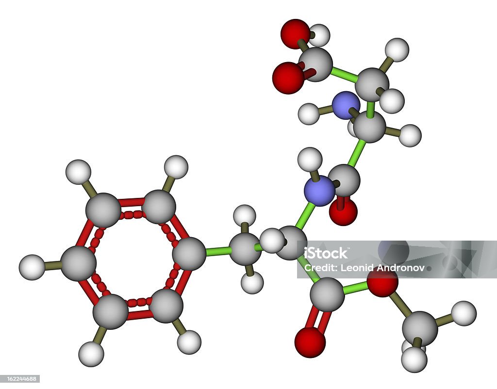 Modelo molecular de aspartamo como adoçante - Royalty-free Artificial Foto de stock