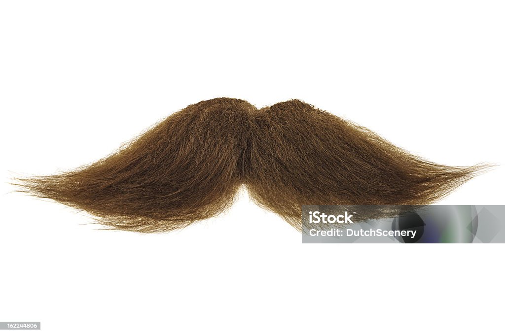 Brown mustache isolated on white Curly brown mustache isolated on a white background Mustache Stock Photo