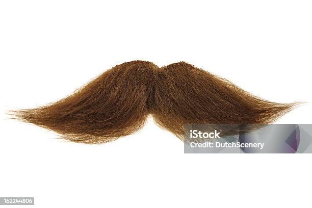 Brown Mustache Isolated On White Stock Photo - Download Image Now - Mustache, White Background, Cut Out