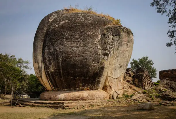 Remains of a giant chinthe shaped as an elephant in Mingun, Sagaing Region, Myanmar.