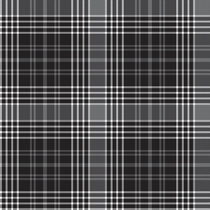 Monochrome Classic Plaid textured seamless pattern for fashion textiles and graphics