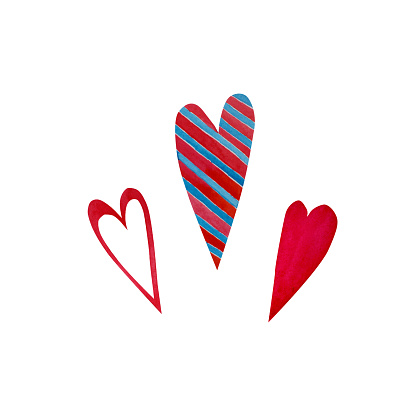 Watercolor hearts. valentine's day. Valentine's Day. Heart