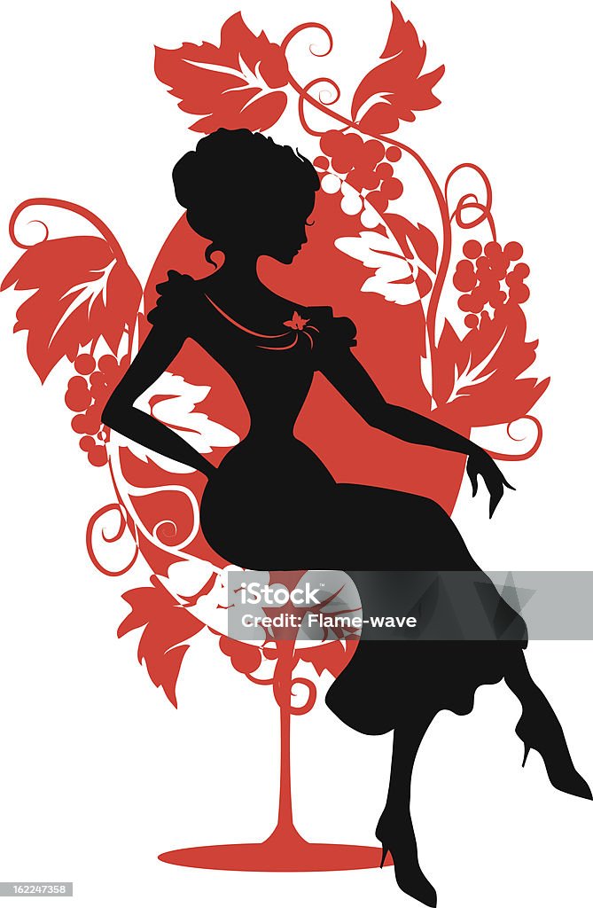 Silhouette of woman sitting on a chair Silhouette of woman sitting on a chair. Isabelle series Adult stock vector