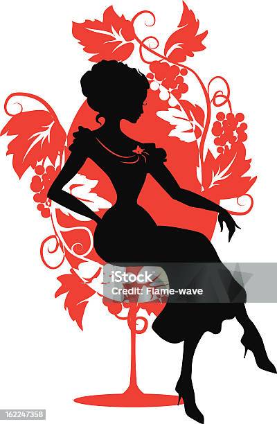 Silhouette Of Woman Sitting On A Chair Stock Illustration - Download Image Now - Adult, Art, Art And Craft