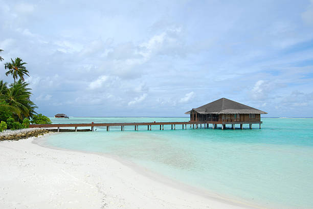istock Water bungalows in tropical lagoon 162247427