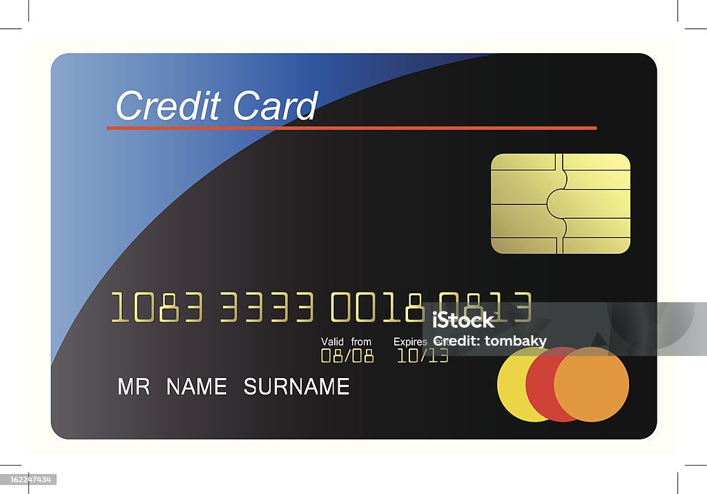 Black Kreditkarte mit Sicherheit key - Lizenzfrei Bankkarte Vektorgrafik