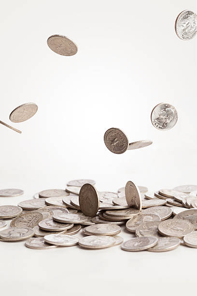Falling Coins stock photo