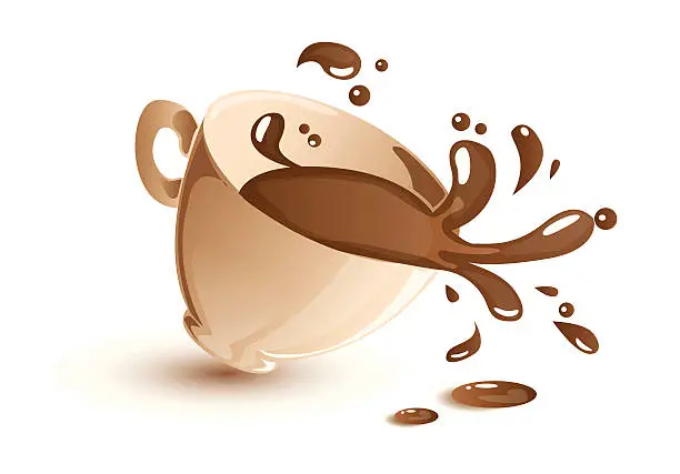 Vector illustration of Coffee splashing