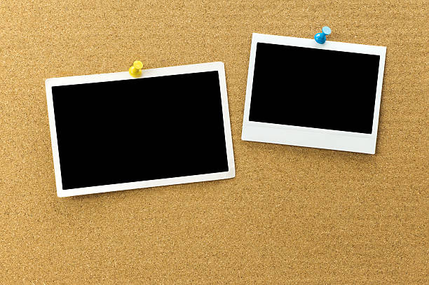 istock Blank photo frame at the cork board with clipping path 162248699