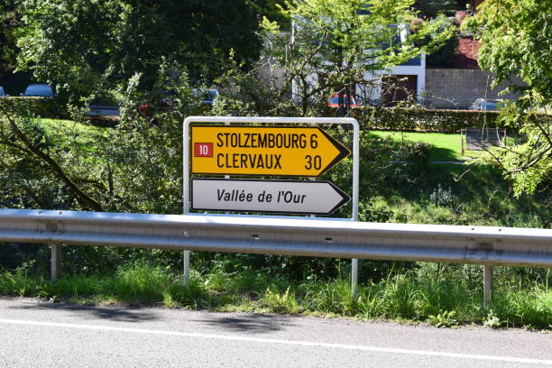 istock sign to towns in Luxembourg 1622494257