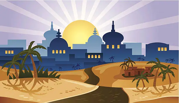 Vector illustration of Desert City