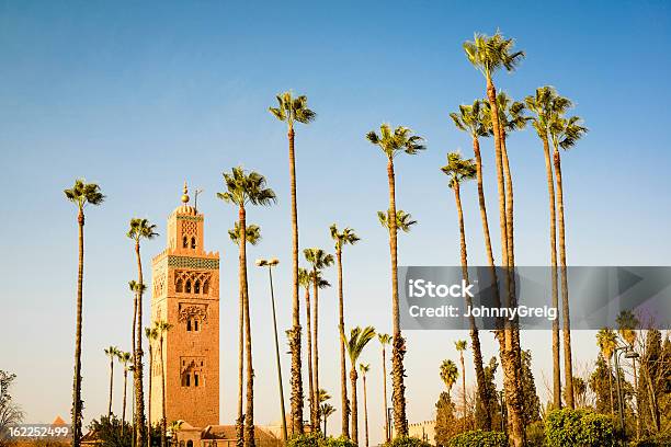 Marrakech Koutoubia Stock Photo - Download Image Now - Marrakesh, Palm Tree, Morocco