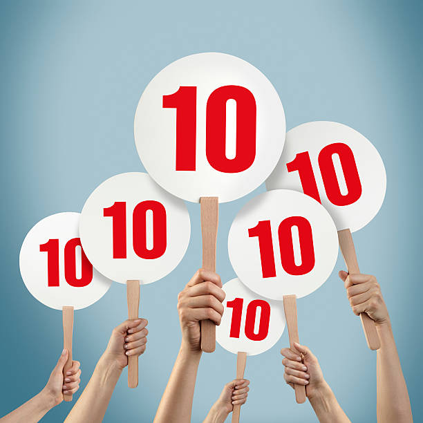 Full Score Many people is holding placards. number 10 photos stock pictures, royalty-free photos & images