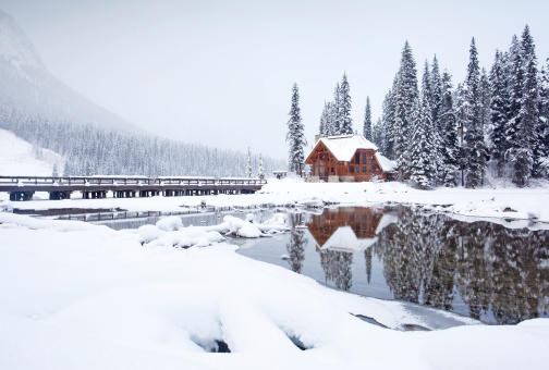Mountain Lodge in Winter