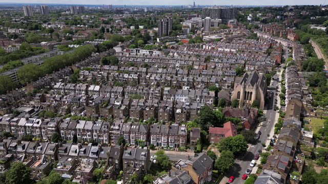Aerial view of Gospel Oak, London Borough of Camden.