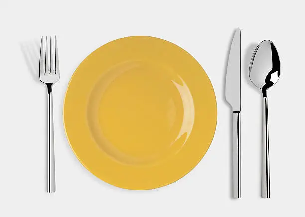 Photo of Empty plate with Knife, Spoon and Fork