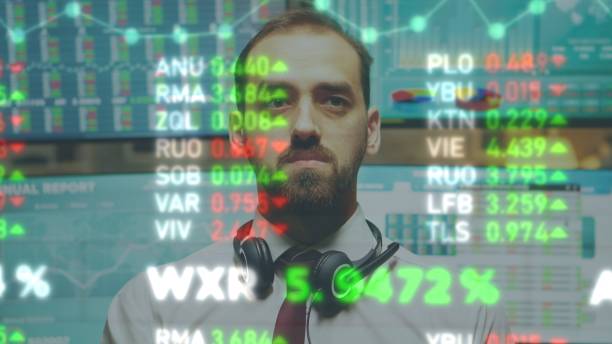 istock Investor analyzing stock market with AR 1622550589