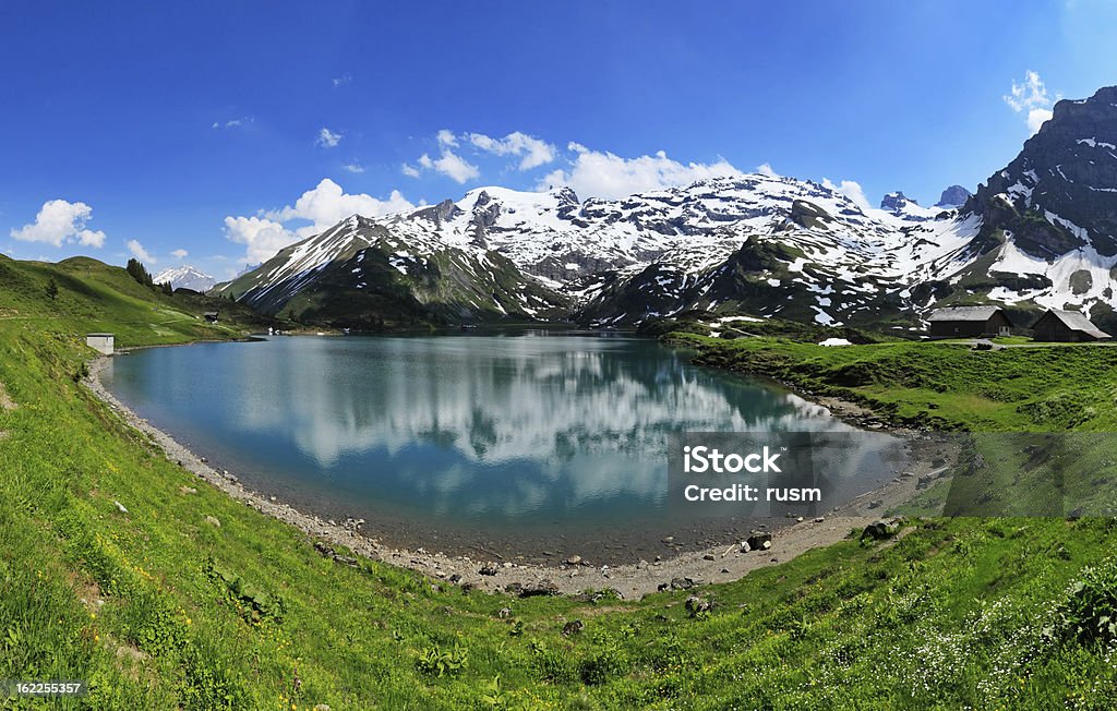 Mountain lake panorama, Switzerland Panorama of lake Trubsee in Engelberg, Switzerland Engelberg Stock Photo