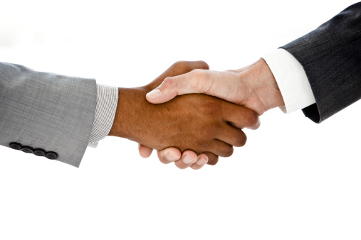 Close-up on a handshake between two business partners