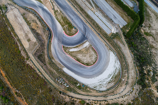 aerial view of a rallycross circuit
