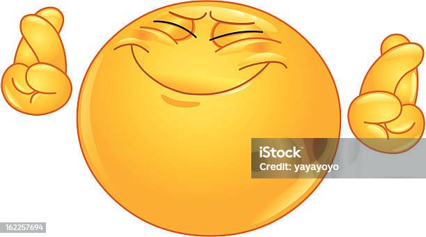 Crossing Fingers Emoticon Stock Illustration - Download Image Now - Fingers Crossed, Emoticon, Luck