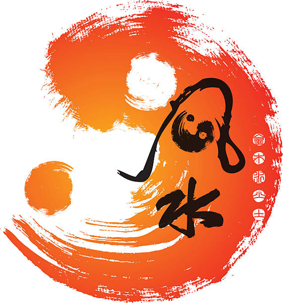 illustrations, cliparts, dessins animés et icônes de feng shui calligraphie - fengshui