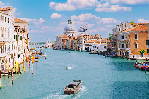 Grand canal Aerial view in Venice Italy