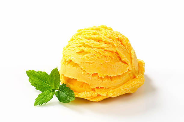 Scoop of yellow ice cream