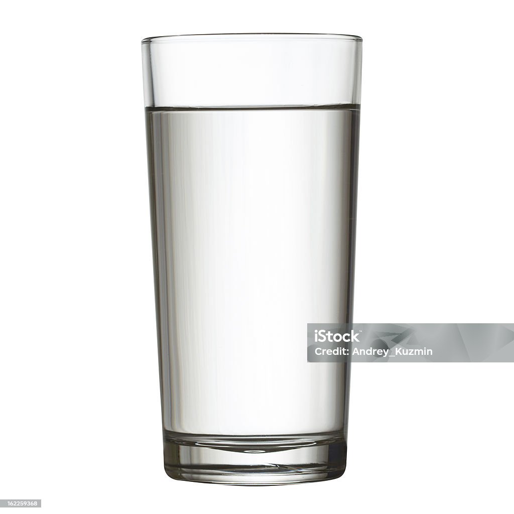 Высокие полный стакан воды, изолированные на белом Обтравка - Стоковые фото Без людей роялти-фри