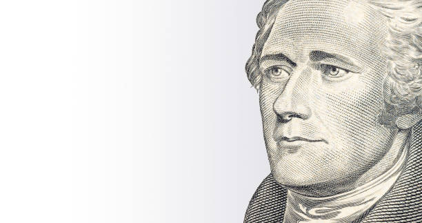 istock Alexander Hamilton face portrait banner. US ten or 10 dollars bill 1622599962