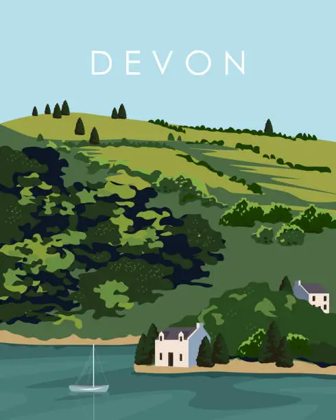 Vector illustration of Devon England