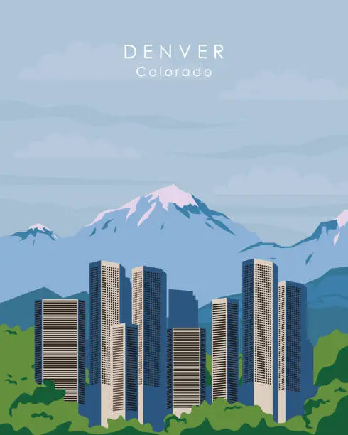 Vector illustration of Denver Colorado