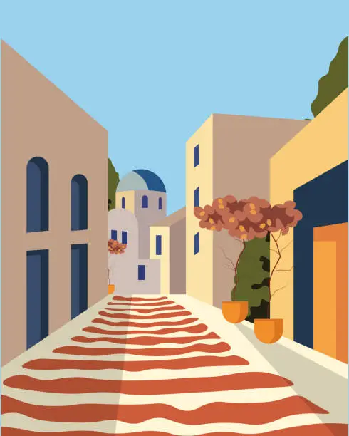 Vector illustration of Greece street poster
