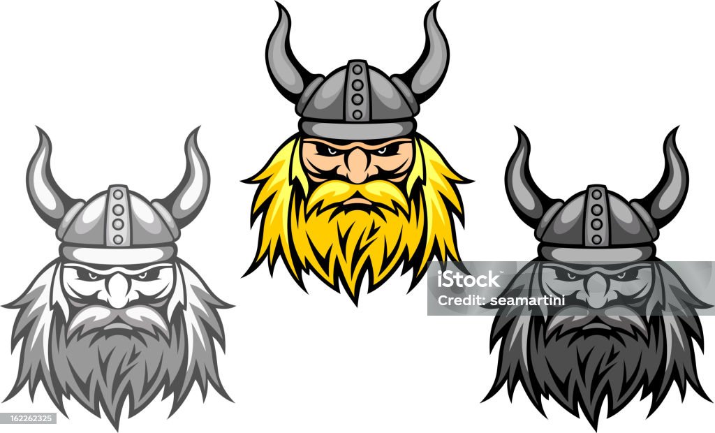 Agressive guerreiro viking - Vetor de Viking royalty-free