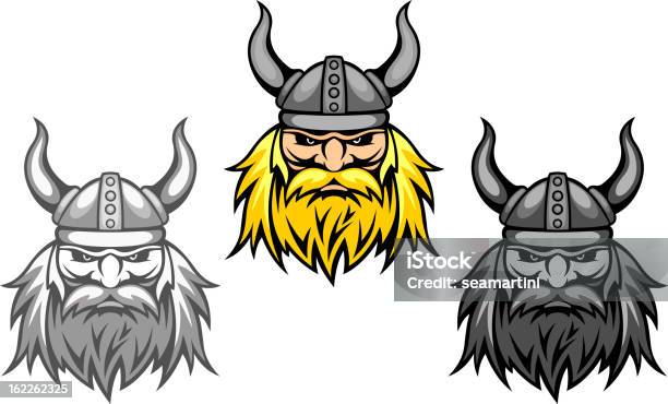 Vetores de Agressive Guerreiro Viking e mais imagens de Viking - Viking, Mascote, Artigo de vestuário para cabeça