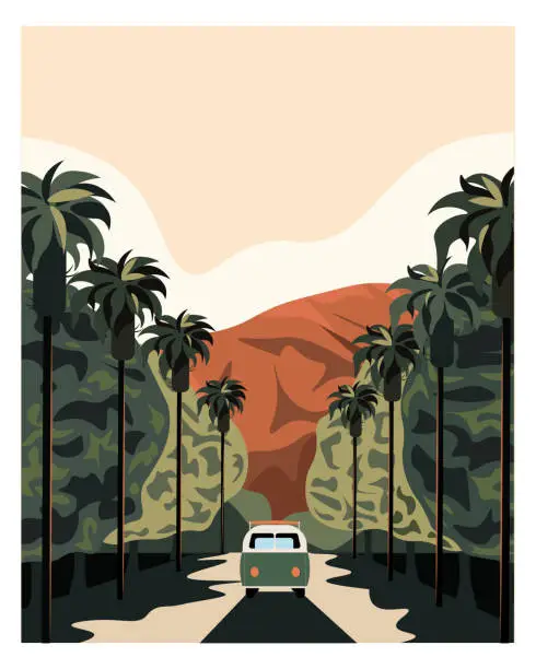 Vector illustration of Hollywood Los Angeles California