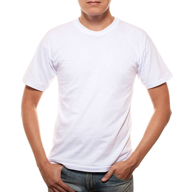 istock White t-shirt on a young man template isolated. 162263173