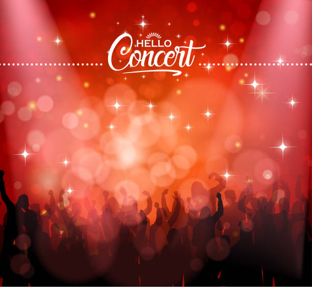 музыка свет - stage music festival popular music concert izmir stock illustrations